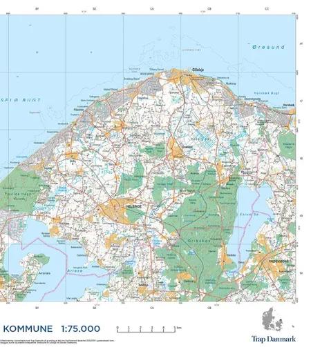 Trap Danmark: Kort over Gribskov Kommune af Trap Danmark