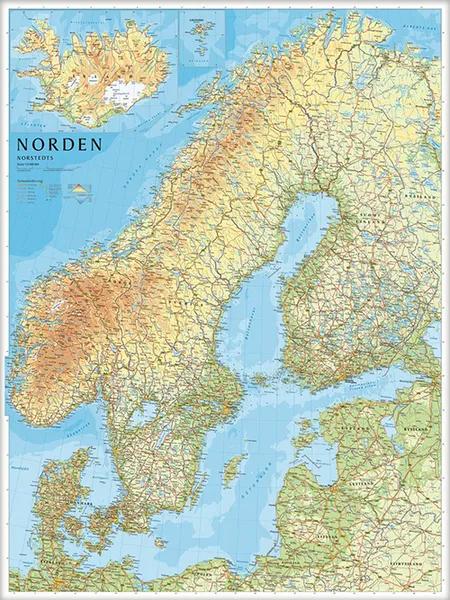 Norden väggkarta af Norstedts