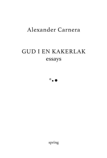 Gud i en kakerlak af Alexander Carnera