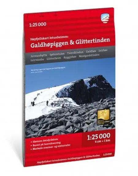 Høyfjellskart Jotunheimen : Galdhøpiggen & Glittertinden 1:25 000 af Calazo