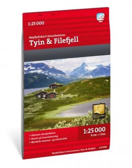 Høyfjellskart Jotunheimen : Tyin & Filefjell 1:25.000 af Calazo