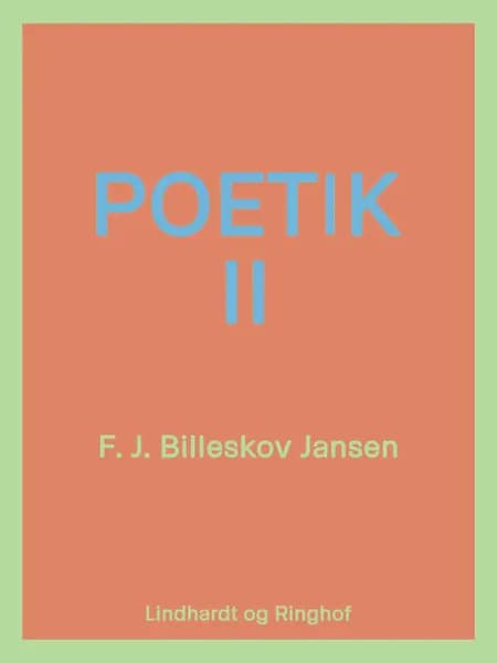 Poetik bind 2 af F.J. Billeskov Jansen
