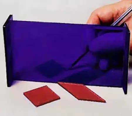 Gennemsigtigt spejl på fod