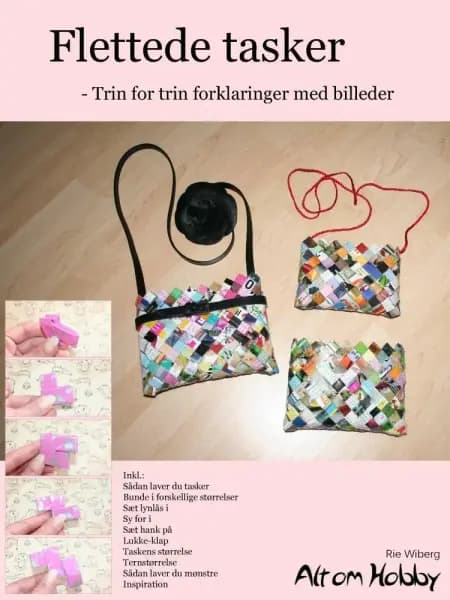 Flettede tasker - Trin for trin forklaringer med billeder af Rie Wiberg