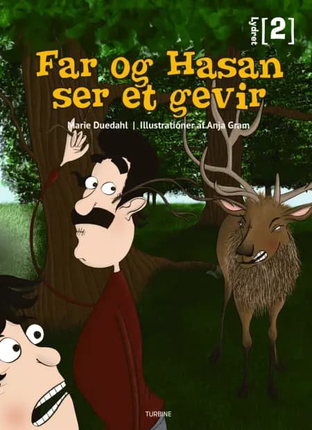 Far og Hasan ser et gevir af Marie Duedahl