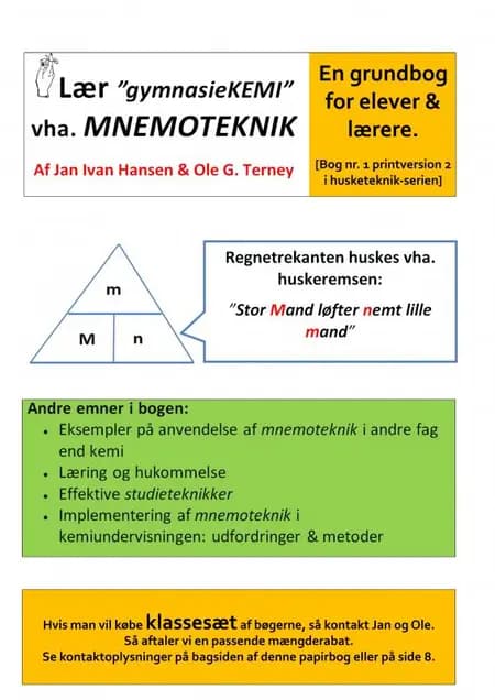 Lær gymnasiekemi vha. mnemoteknik af Jan Ivan Hansen
