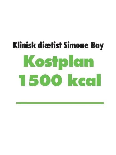 Kostplan 1500 kcal af Simone Bay
