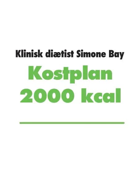 Kostplan 2000 kcal af Simone Bay
