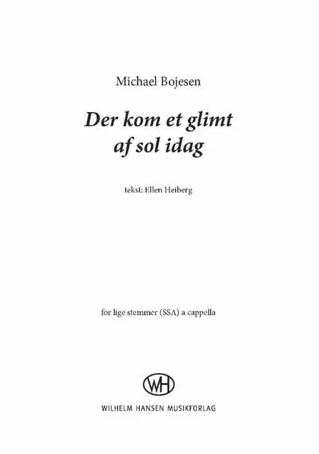 Der kom et glimt af sol i dag af Michael Bojesen