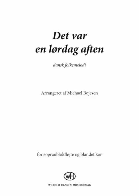 Det var en lørdag aften af Michael Bojesen