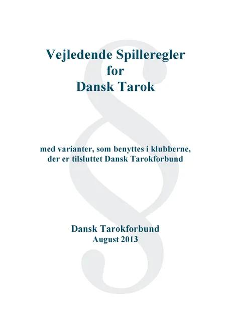 Dansk Tarok Spil af Madsen Ole Brun