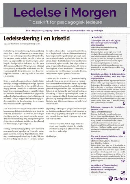 Ledelse i Morgen, Nr. 8. Maj 2020. 23. årgang. af Mathilde Winsløw Albertsen