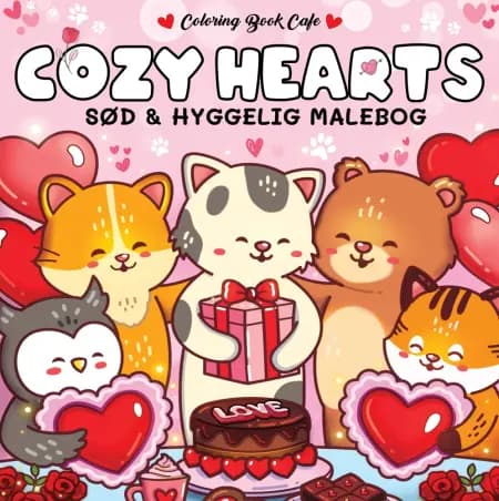 Malebog: Cozy Hearts - Cozy Coloring af Coloring Book Cafe