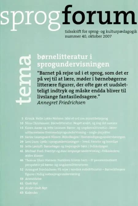 Børnelitteratur i sprogundervisningen af Nanna Bjargum