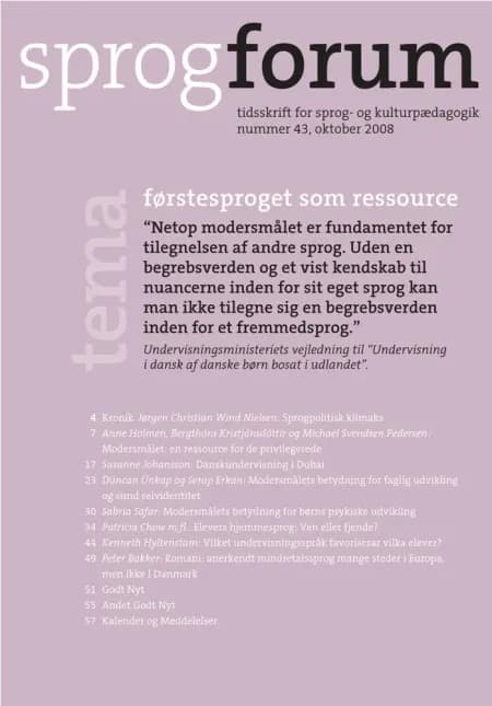 Førstesproget som ressource af A. Holmen