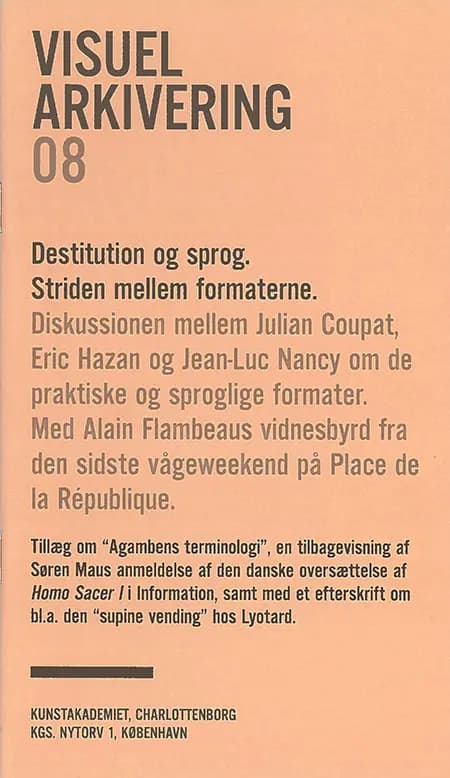 Destitution og sprog af Carsten Juhl