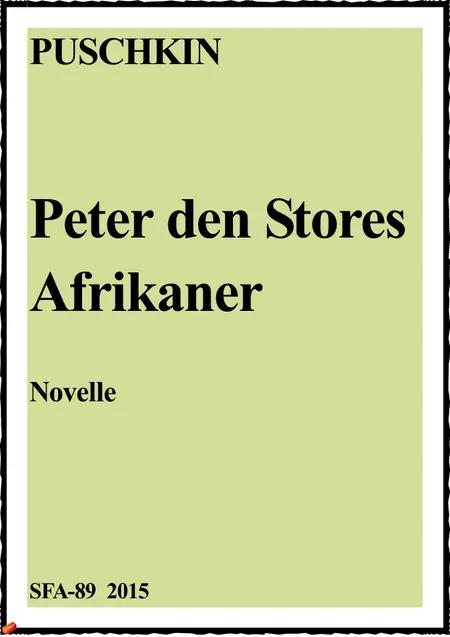 Peter den Stores afrikamer af A. S. Puschkin