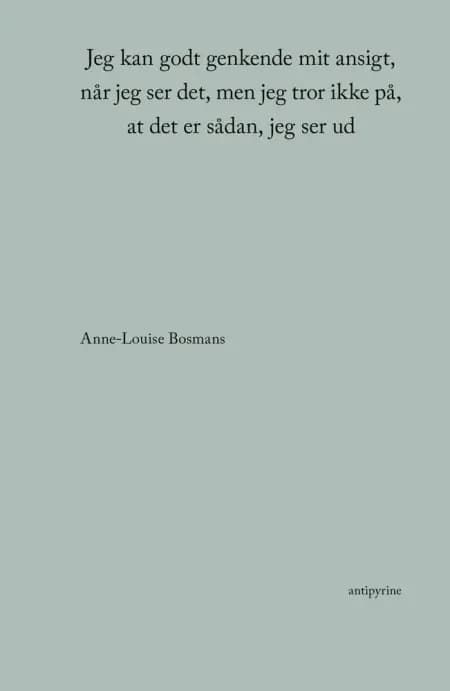 Jeg kan godt genkende mit ansigt, når jeg ser det, men jeg tror ikke på, at det er sådan, jeg ser ud af Anne-Louise Bosmans