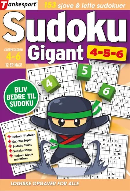 Sudoku GIGANT 4,5,6 af Keesing/Tankesport
