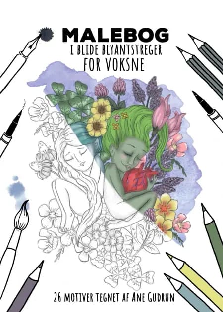 Malebog i blide blyantstreger for voksne af Ane Gudrun