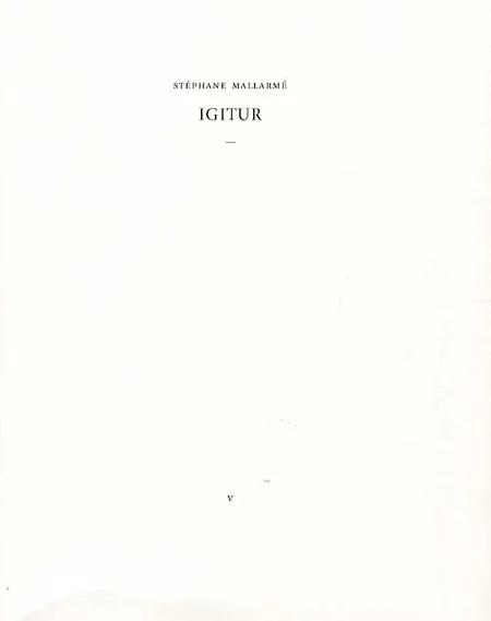 Igitur eller Elbehnons galskap af Stéphane Mallarmè